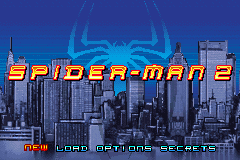 Spiderman 2 title screen for GameBoy Advance